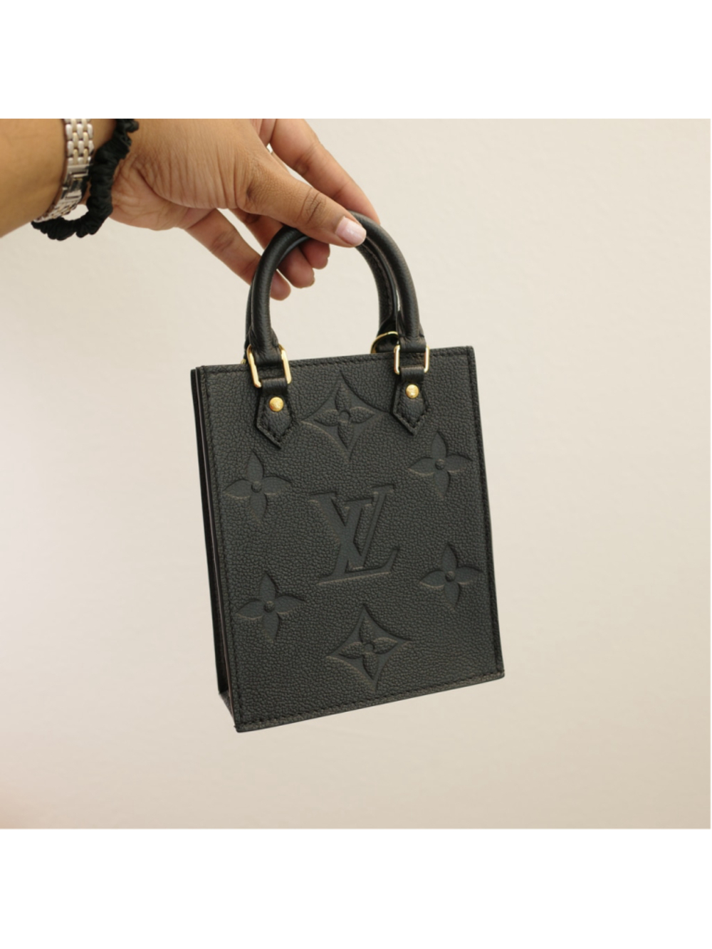 LOUIS VUITTON Petit Sac Plat Black Empreinte Leather - Picture 10 of 11